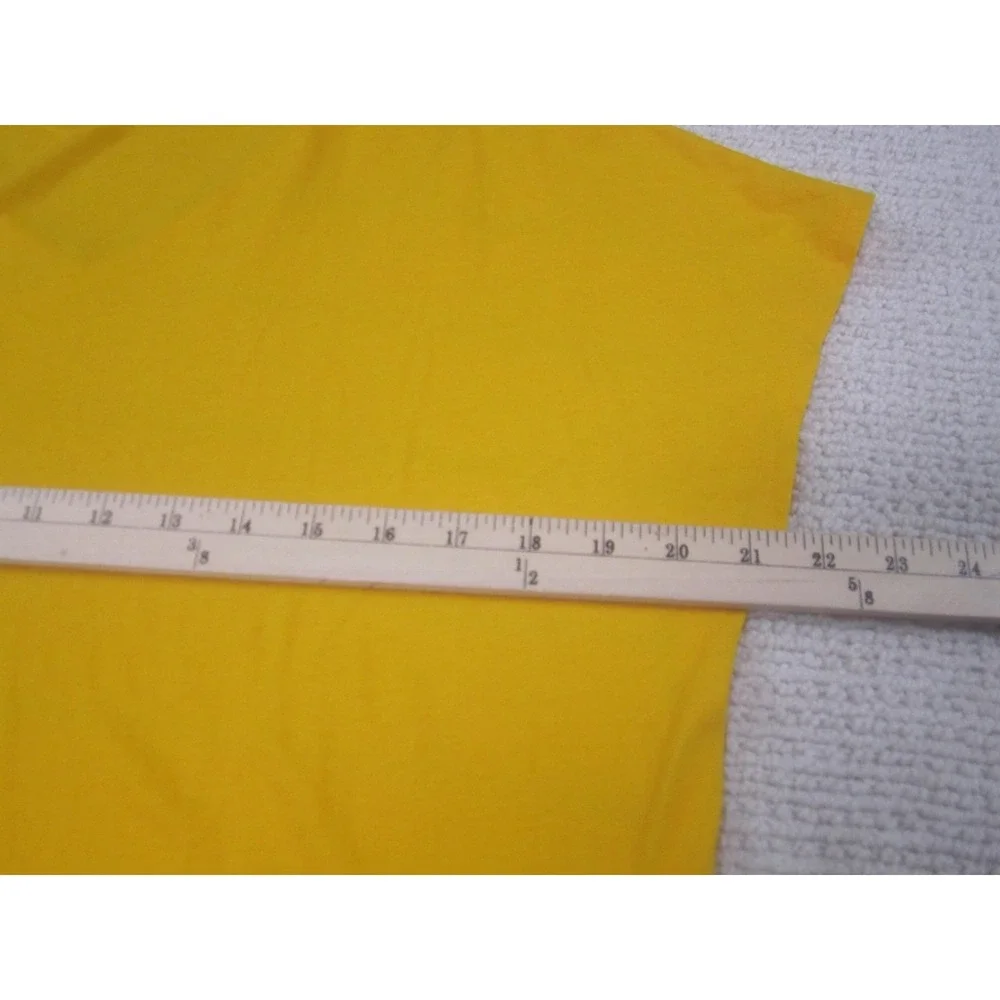 Chaus Shirt Womens Small‎ Yellow Rhinestone Stripe V Neck Short Sleeve Dolman - Picture 7 of 9